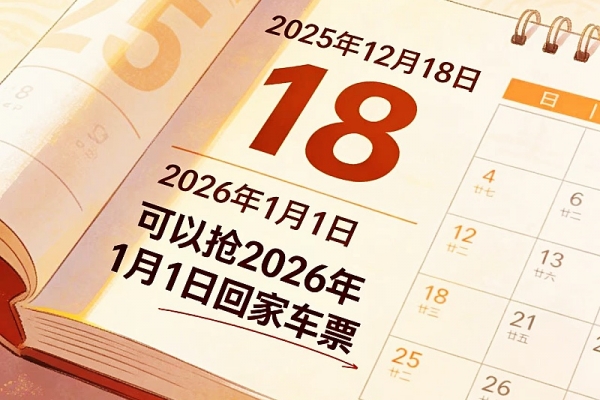 今天可以開始購買元旦回家的車票啦！